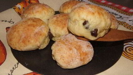 бездрожжевые ванильные булочки с шоколадом