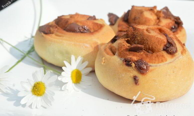 Рецепт булочки с корицей и шоколадом