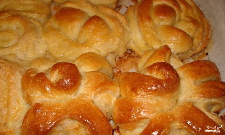 Рецепт булочки с творогом из дрожжевого теста