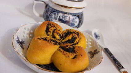 булочки тыквенные цветочки