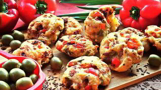 Ленивые пиццы-булочки на творожном тесте