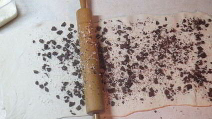 шоколадно-банановые булочки улитки