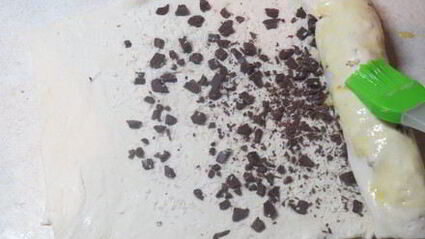 шоколадно-банановые булочки улитки