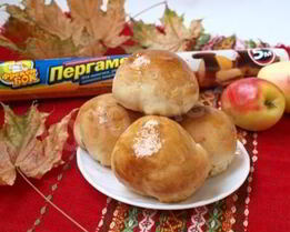 Воздушные булочки с яблоками