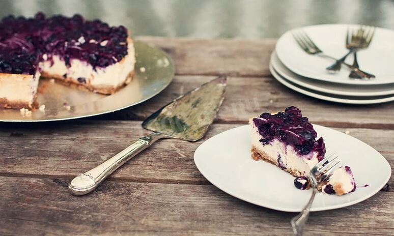 Рецепт черничный чизкейк без выпечки