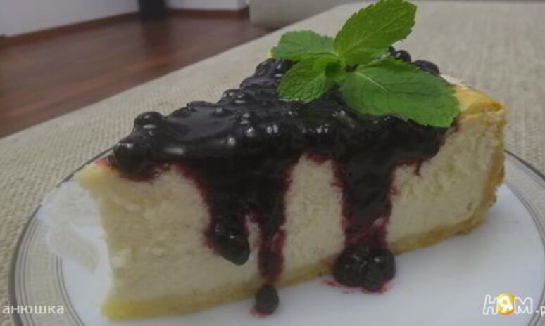 Рецепт чизкейк из творога с черничным топпингом