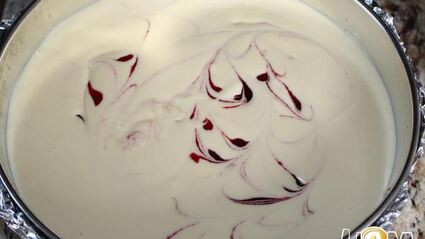 чизкейк с белым шоколадом и малиной