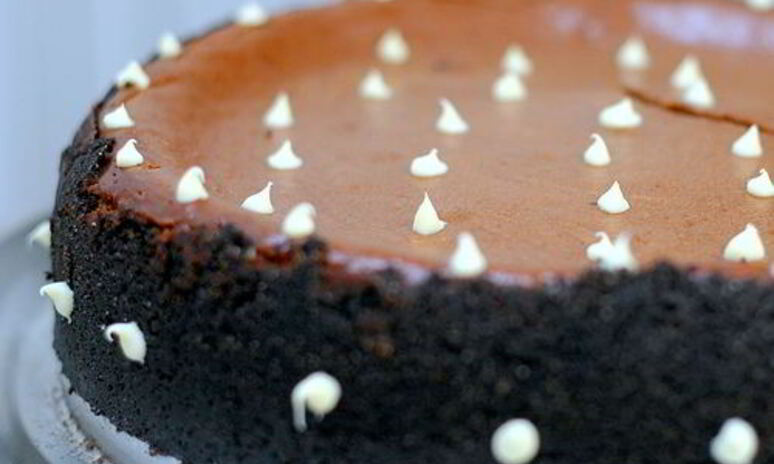 Рецепт чизкейк с горьким шоколадом и карамелью