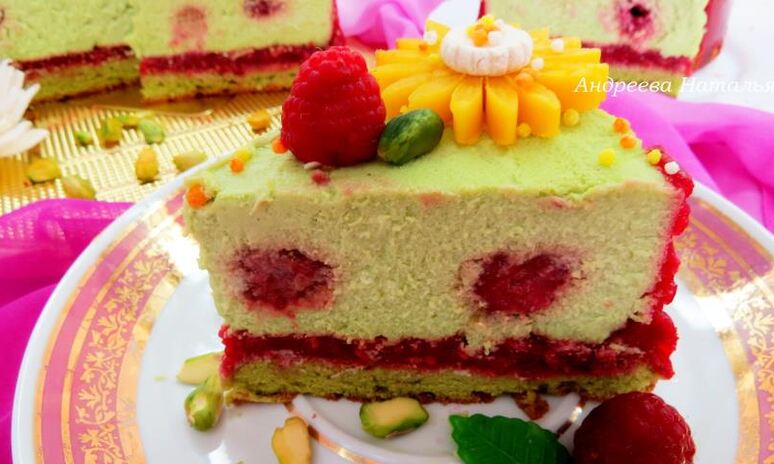 Рецепт фисташковый чизкейк с малиной