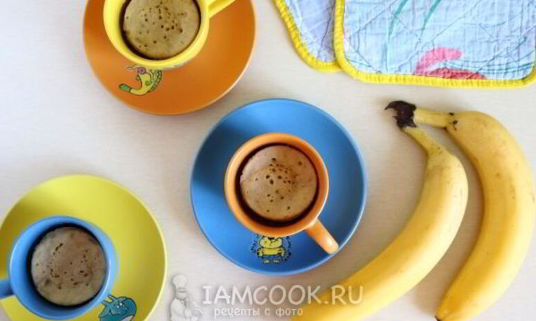 Рецепт банановый кекс в микроволновке за 5 минут