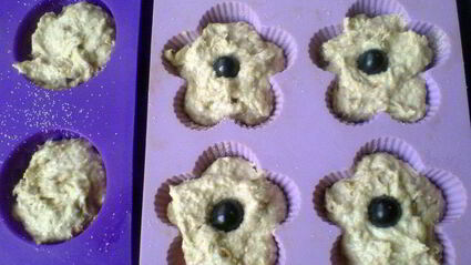 фруктовые кексы с лимонной глазурью и печенье золотистое с овсяными хлопьями