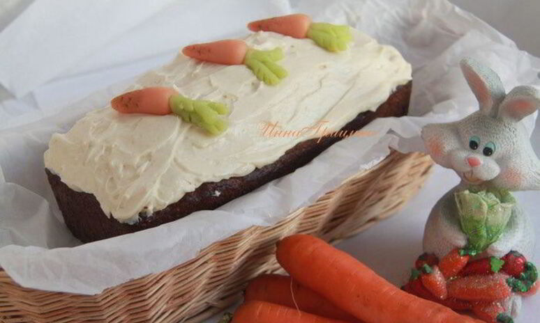 Рецепт морковный кекс с коричной глазурью