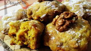 Мягкие пряные кексы с тыквой и грецким орехом