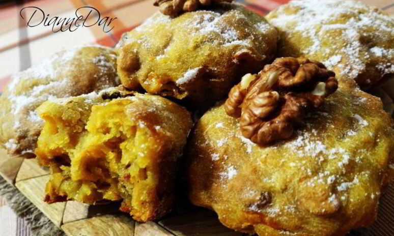 Рецепт мягкие пряные кексы с тыквой и грецким орехом