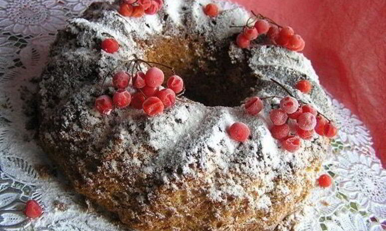Рецепт рождественский миндальный кекс с брусникой