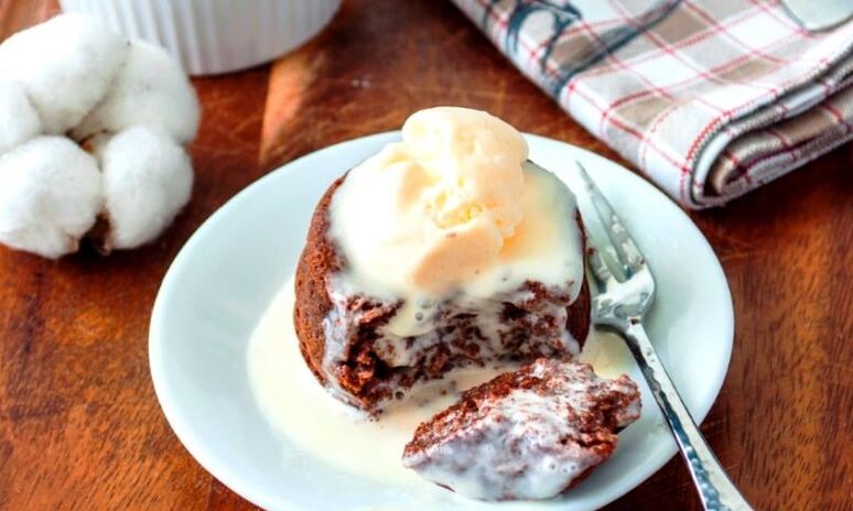 Рецепт шоколадный фондан с ванильным мороженым по госту