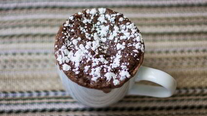 шоколадный кекс в кружке