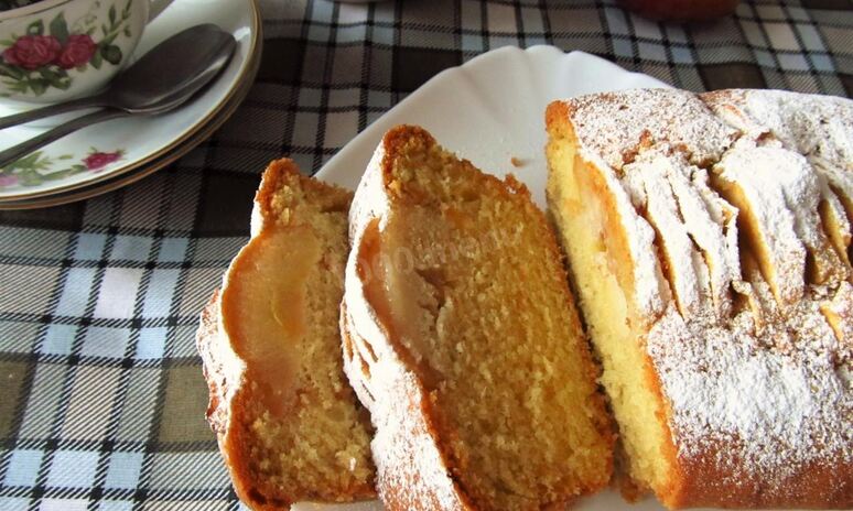 Рецепт яблочный кекс с яблоками