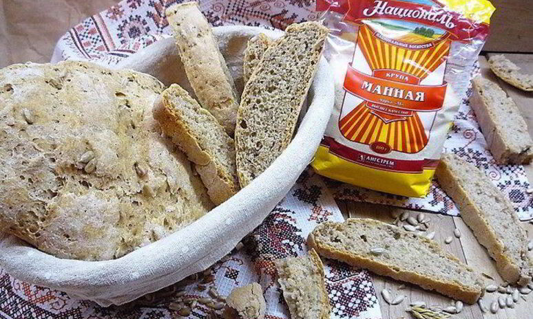 Рецепт манный хлеб с семенами подсолнечника