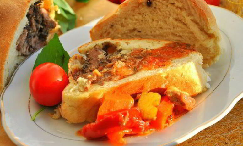 Рецепт тосканский пресный хлеб с рулетом из ягнятины