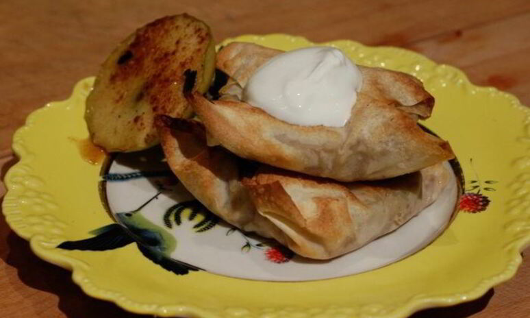 Рецепт конвертики из фило с запеченными яблоками