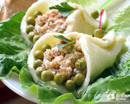 Конвертики из сыра с салатом На здоровье