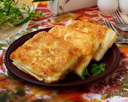 Конвертики из лаваша с ветчиной и сыром