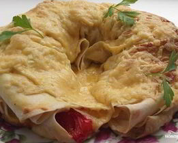 Лаваш с фаршем и сыром