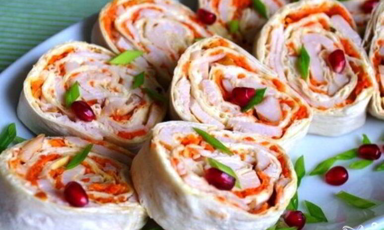 Рецепт лаваш с корейской морковкой