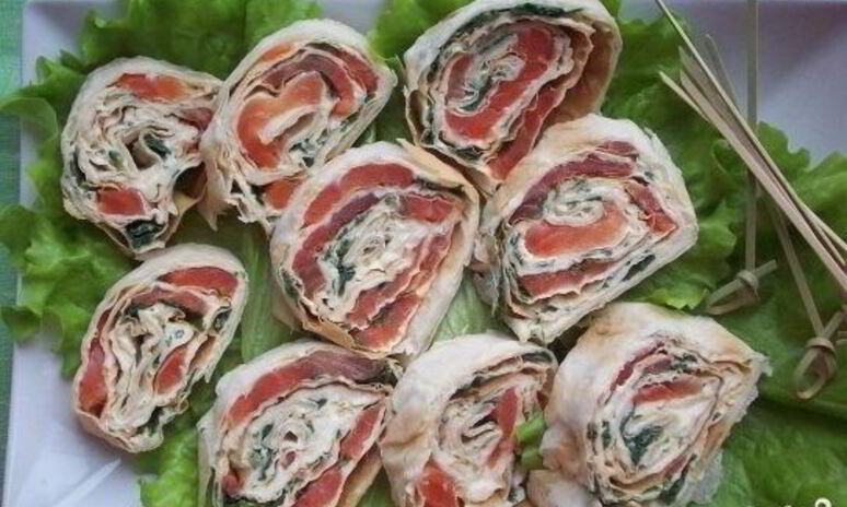 Рецепт лаваш с красной рыбой и сыром