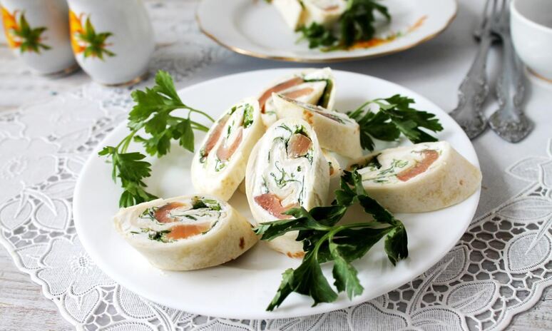 Рецепт лаваш с красной рыбой и творожным сыром