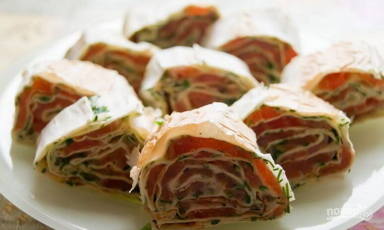 Рецепт лаваш с красной рыбой