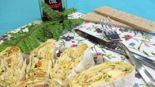 Лаваш с курицей и корейской морковкой