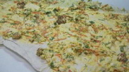 лаваш с курицей и корейской морковкой