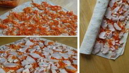 лаваш с курицей и морковью