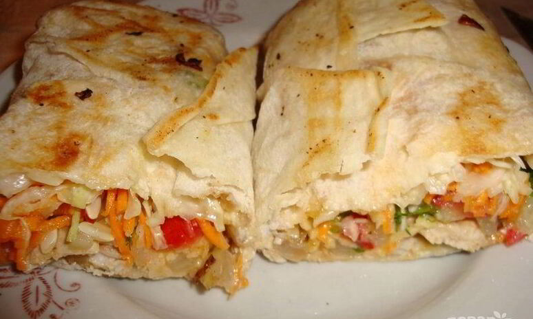 Рецепт лаваш с курицей и овощами