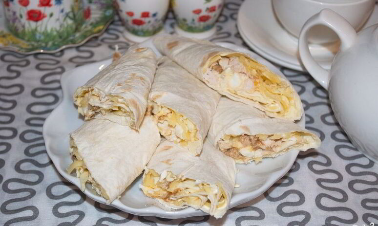 Рецепт лаваш с курицей и яйцом