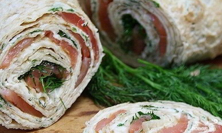 Рецепт лаваш с лососем