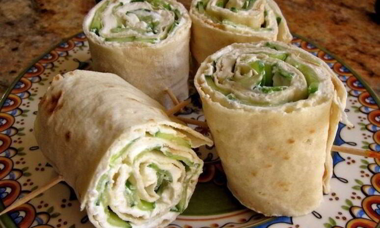 Рецепт лаваш с огурцом и сыром