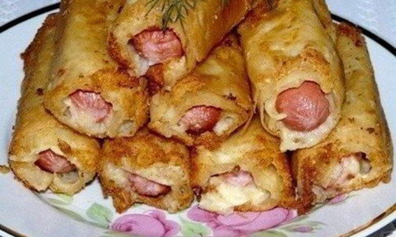 Рецепт сосиски с картофелем в тонком лаваше