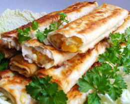 Трубочки из лаваша с начинкой