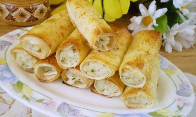 Рецепт трубочки из лаваша, запеченные в духовке