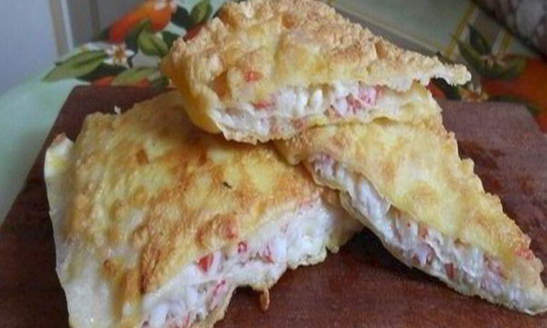 Рецепт закуска из тонкого лаваша и крабовых палочек