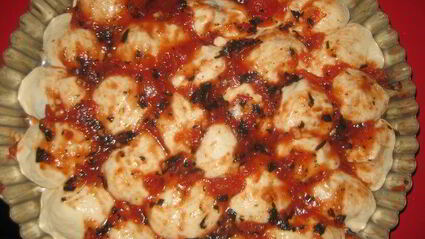 фокачча из шариков с сыром и оливками