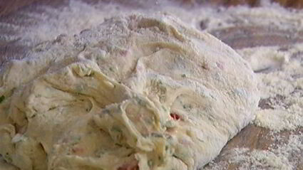 лепешка с имбирем, чили и кинзой