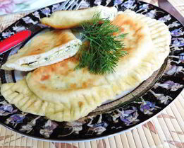 Лепешки на простокваше Весенние с творогом и зеленью