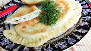 Лепешки на простокваше Весенние с творогом и зеленью