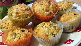 Грибные маффины с сыром и зеленью