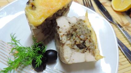 куриные маффины с гречкой и грибами