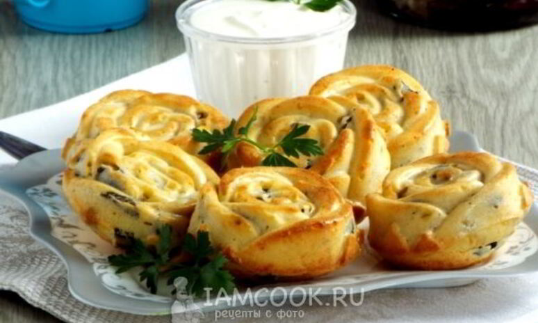 Рецепт маффины с грибами